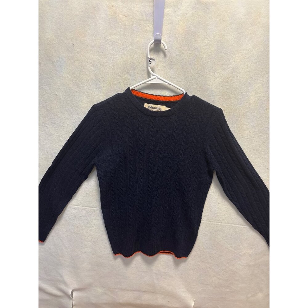 Johnnie B Boys Navy Cable Knit Sweater Size 11-12 Cotton Blend